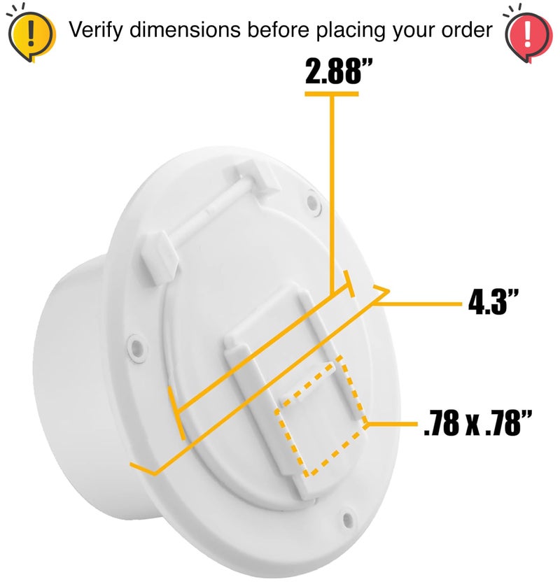 Halotronics RV 4 1/4-inch Round Electrical Cable Hatch for 30 Amp Cords (White) - Image 4